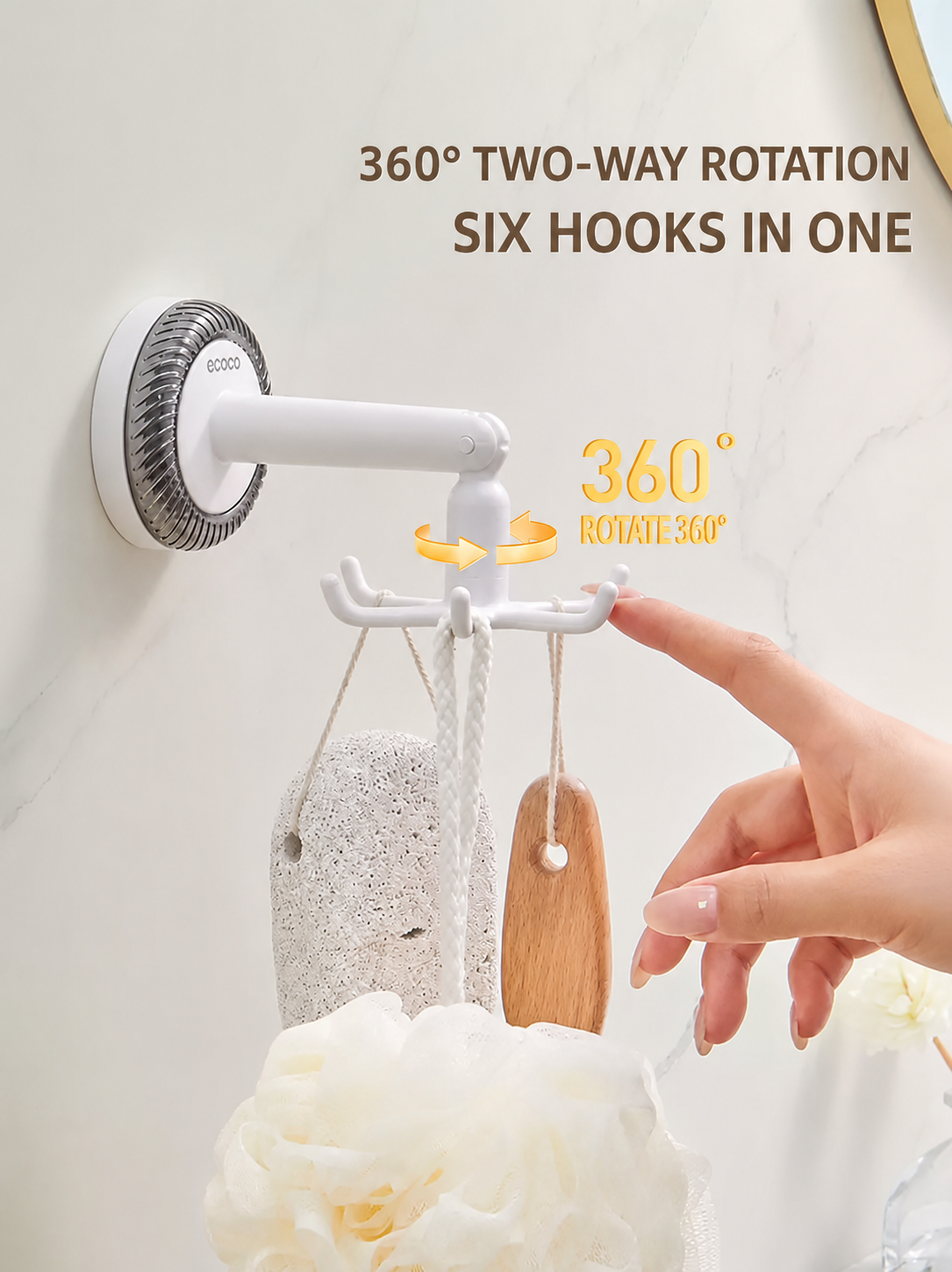 360° Rotating Suction-Cup Utensil Rack