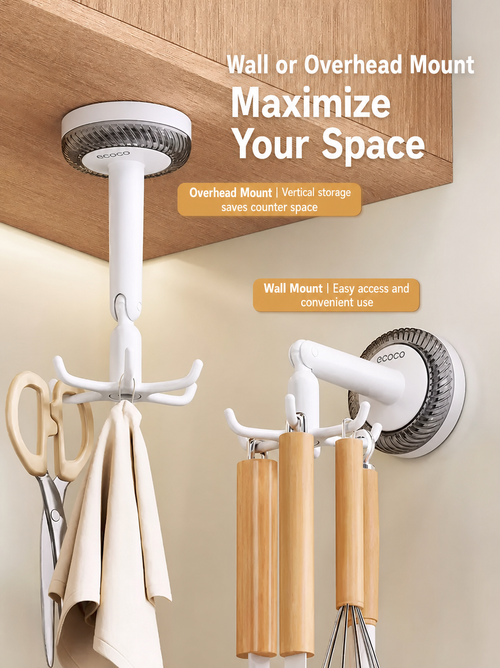 360° Rotating Suction-Cup Utensil Rack