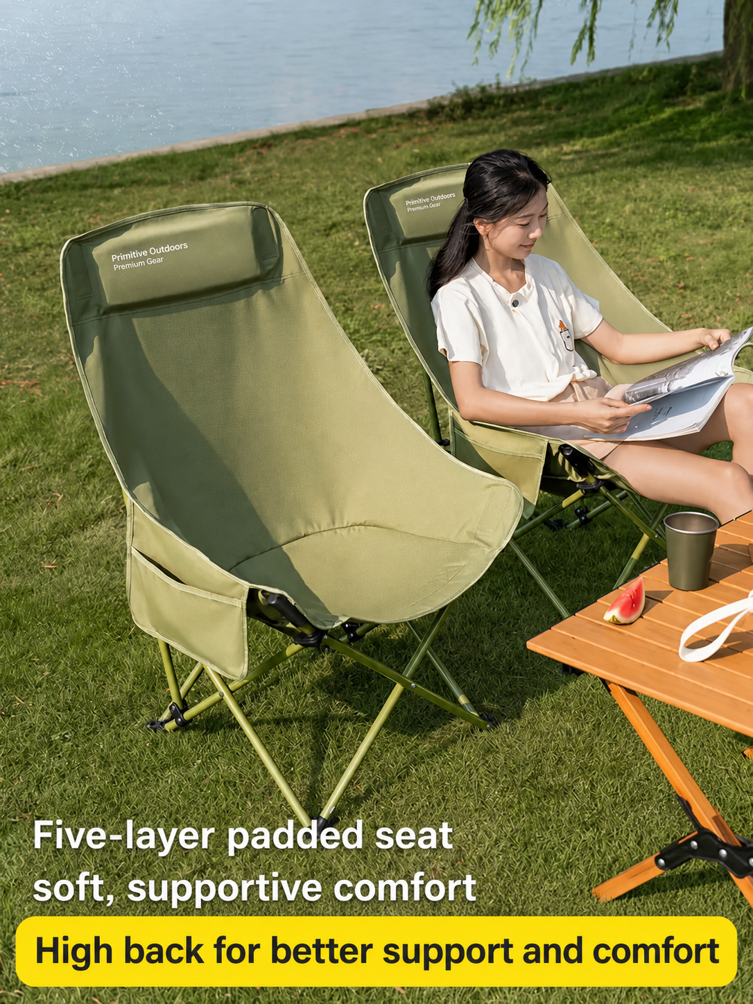 High-Back Folding Camping Chair