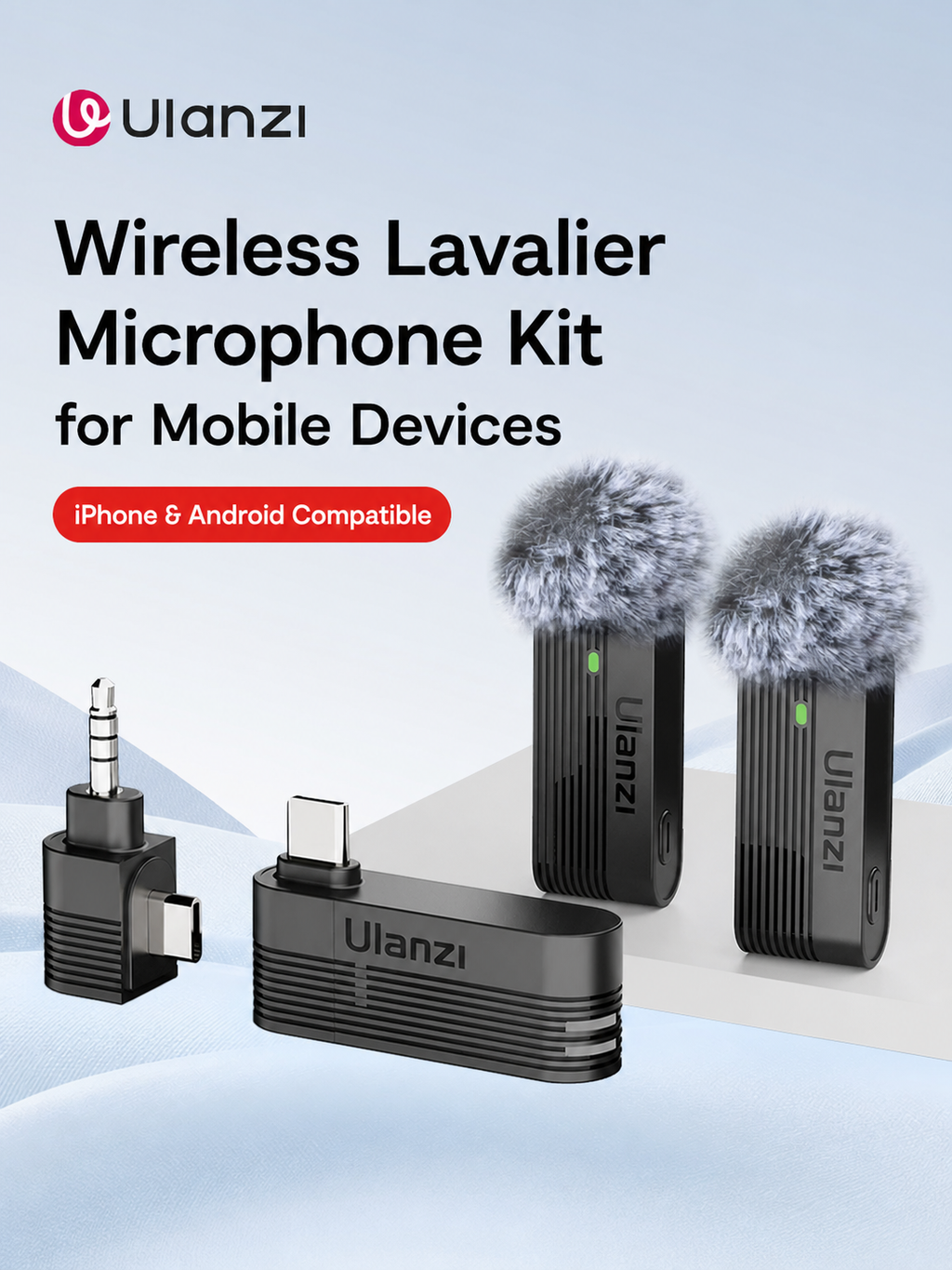 Ulanzi A100 Dual Wireless Lavalier Microphone Kit