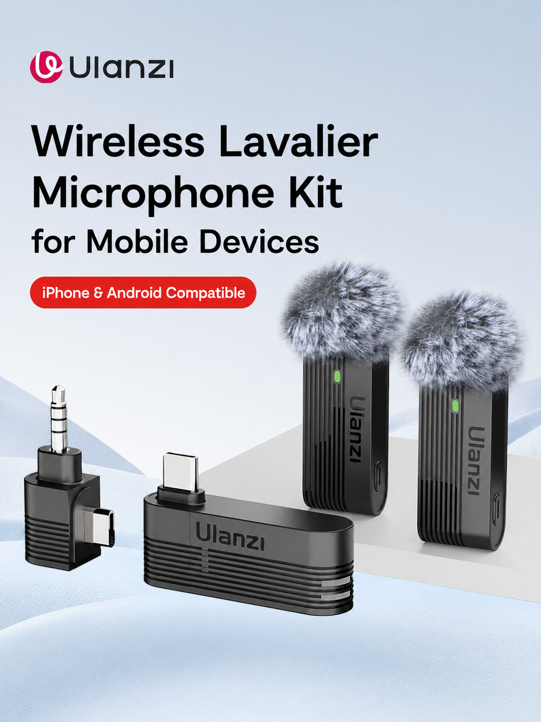 Ulanzi A100 Dual Wireless Lavalier Microphone Kit