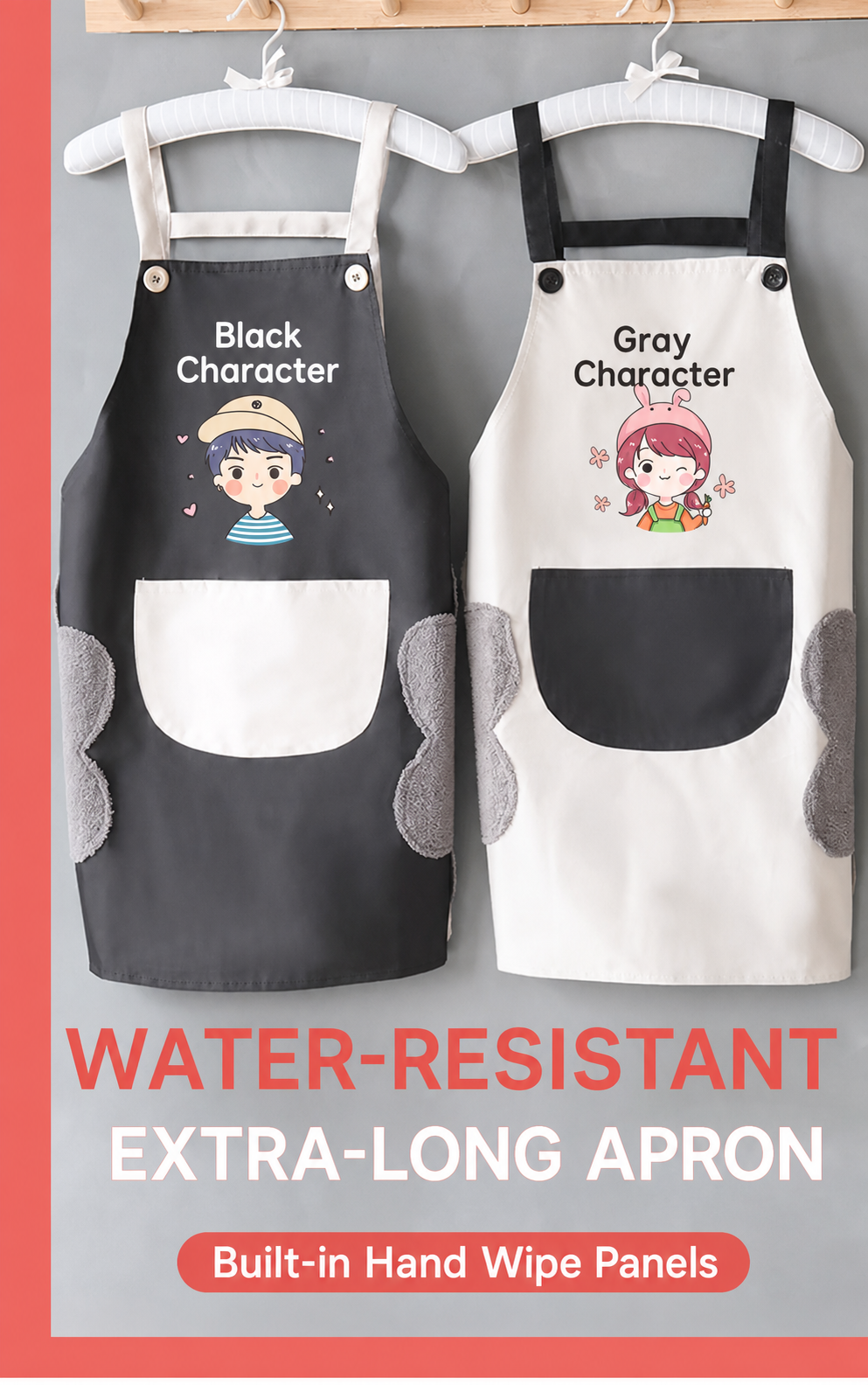 Extra-Long Water-Resistant Hand-Wipe Apron