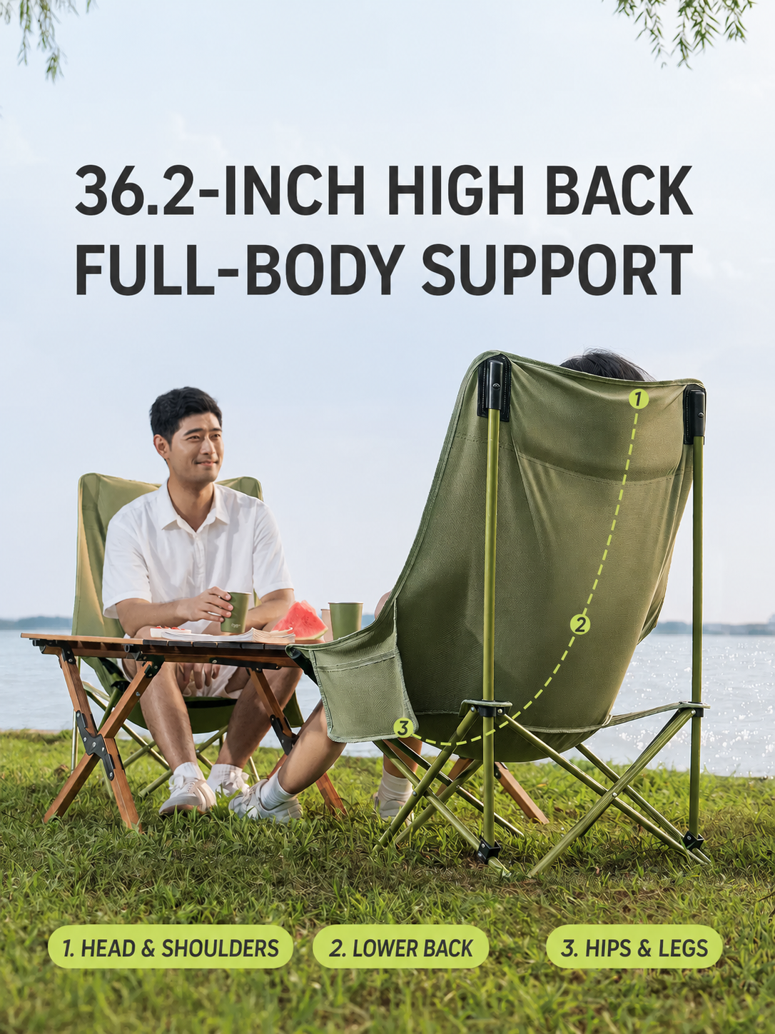 High-Back Folding Camping Chair