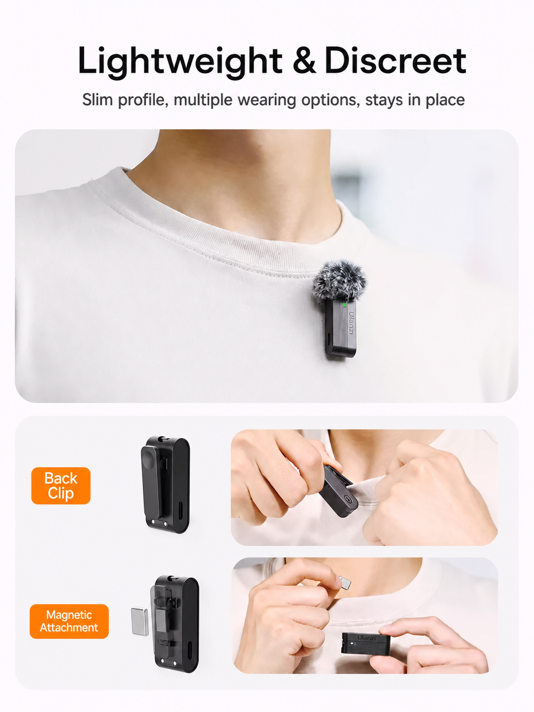 Ulanzi A100 Dual Wireless Lavalier Microphone Kit
