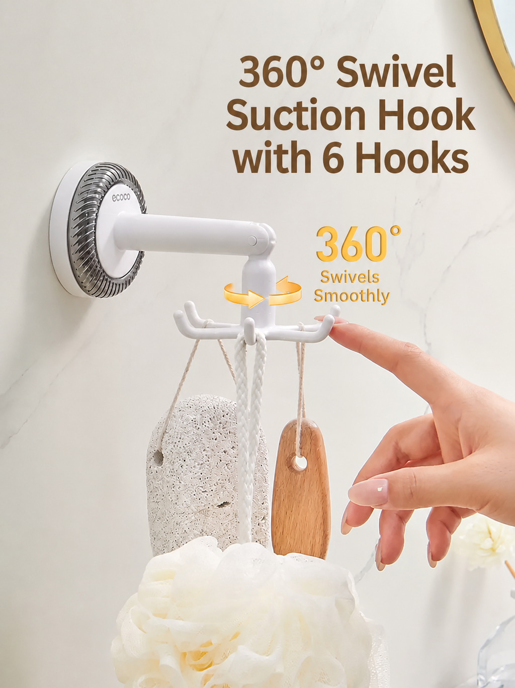 360° Rotating Suction-Cup Utensil Rack