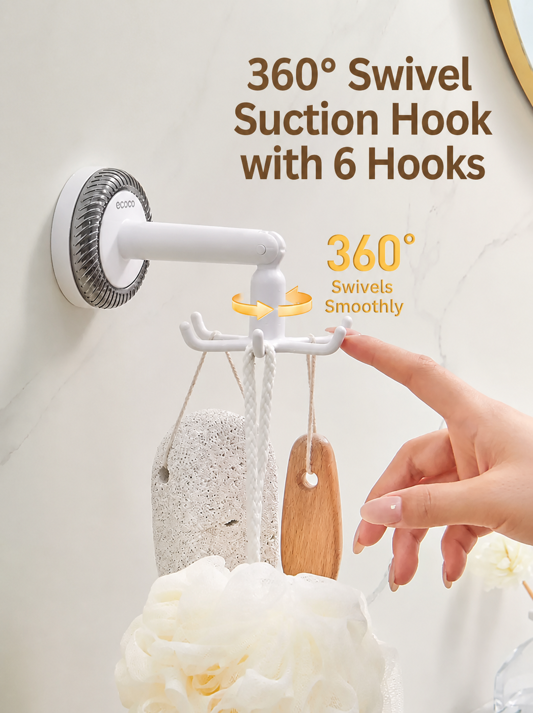 360° Rotating Suction-Cup Utensil Rack