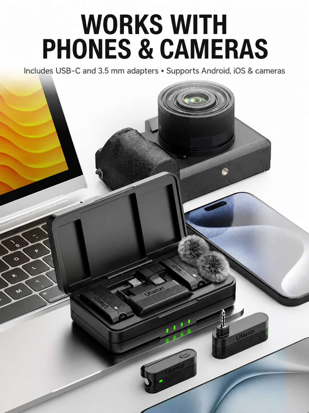 Ulanzi A100 Dual Wireless Lavalier Microphone Kit