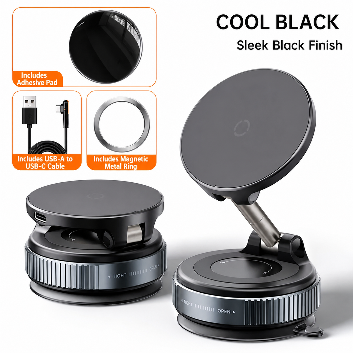 Car Phone Mount for Tesla and others with 3-Axis Nano-Vacuum Magnetic